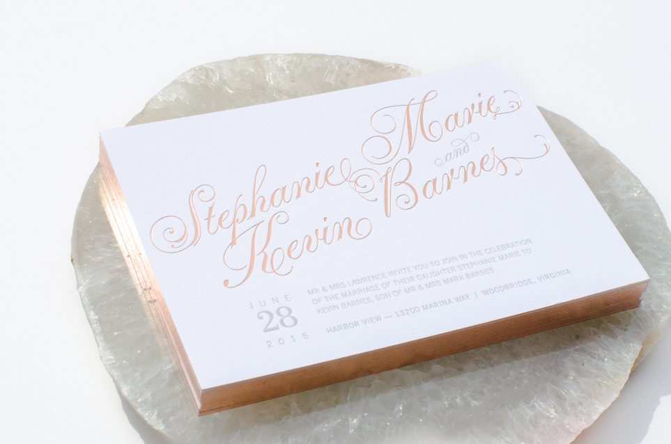 Rose Gold Obsession Invitation Suite by Simply Sleek Designs