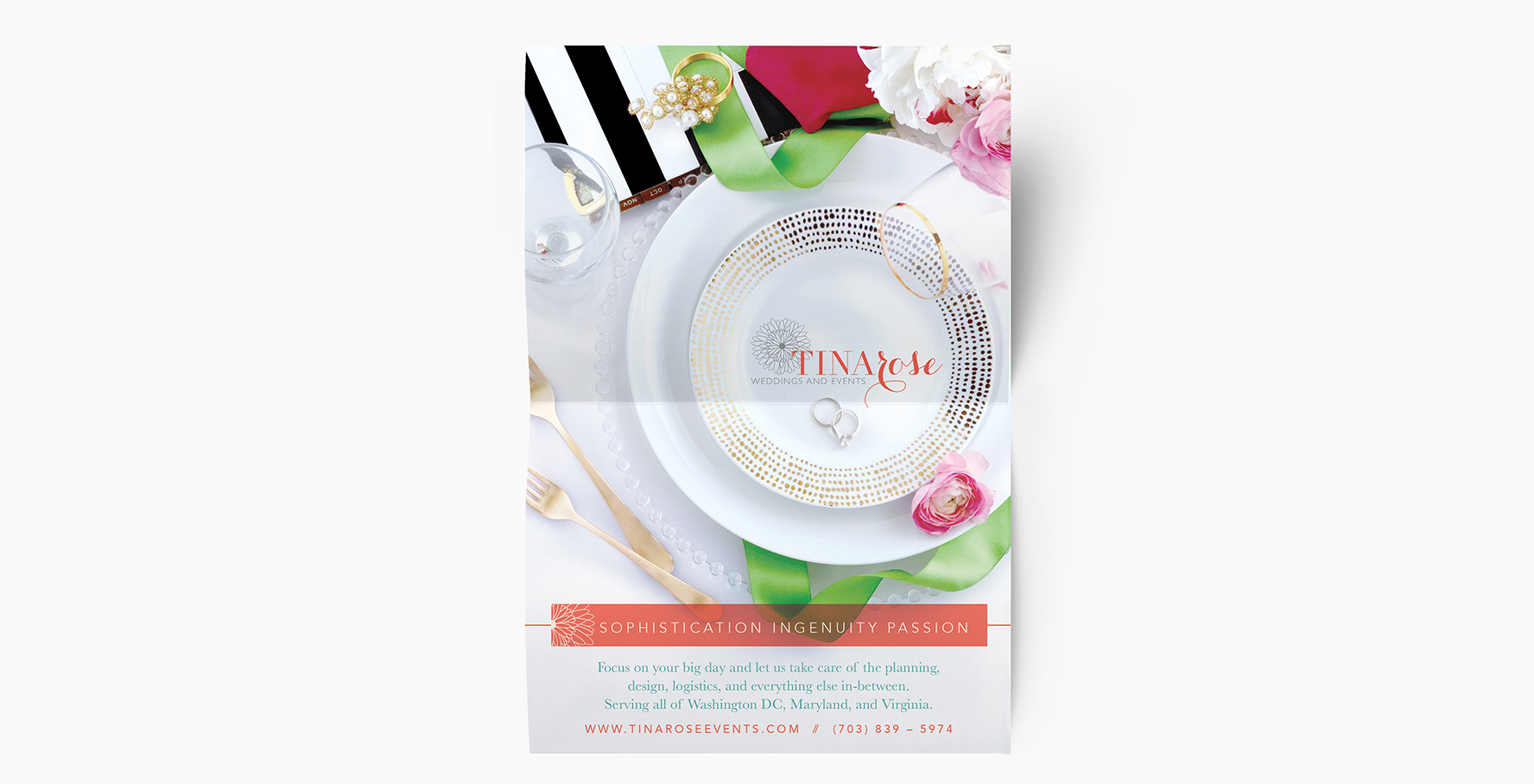 TinaRose Weddings and Events' The Knot Magazine Ad
