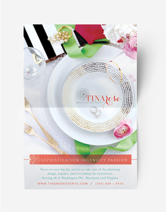 TinaRose Weddings and Events' The Knot Magazine Ad
